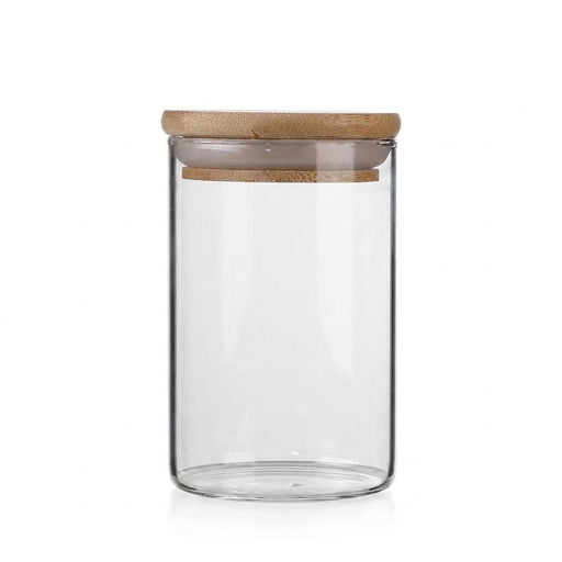 Glass Food Storage Jar with Wood Lid — Airtight Kitchen Storage (250/400/520/1000ml)