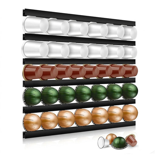 Universal Coffee Capsule Holder – 10 Adhesive Strips for K‑Cup, Nespresso, Dolce Gusto