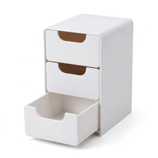 3-Tier Plastic Storage Box with Drawers for Cosmetics, Jewellery and Office Supplies