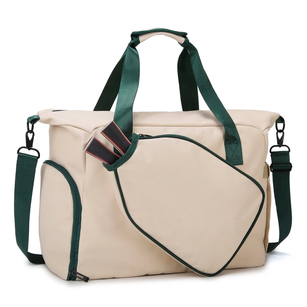 Pickleball and Tennis Racket Bag, Polyester Sports Tote and Messenger Bag