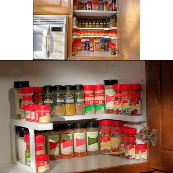 2 Layer Adjustable Spice Rack Organizer